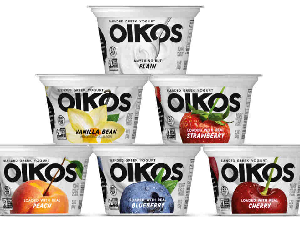 达能上新Oikos混合脱脂希腊酸奶系列，拥有非转基因项目认证