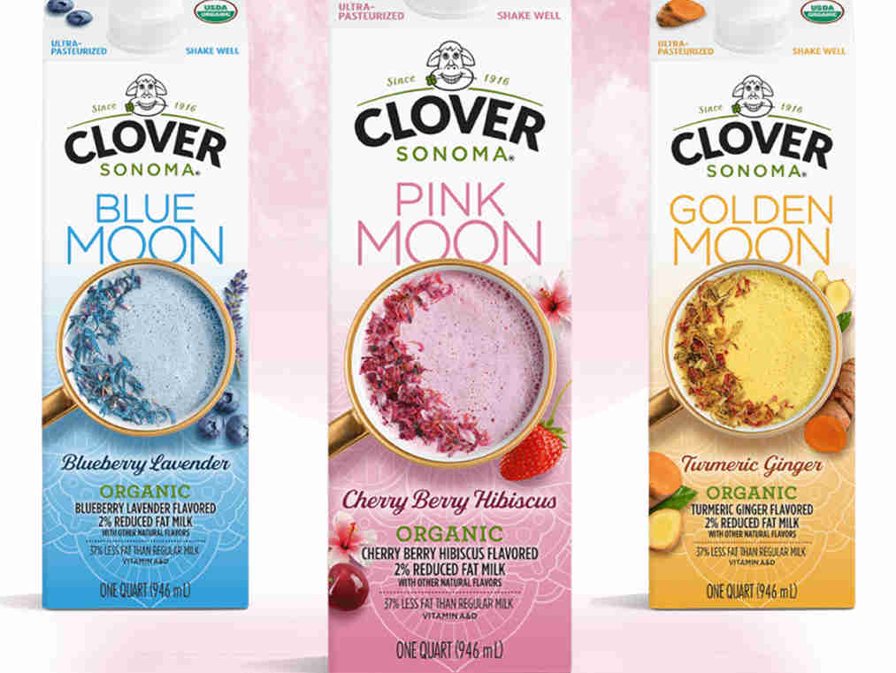 Clover Sonoma推出月亮牛奶系列：姜黄和生姜、蓝莓和薰衣草和樱桃浆果芙蓉味