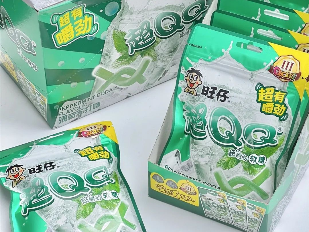 旺仔 上新品:薄荷苏打味超QQ,口感清爽,Q弹有嚼劲