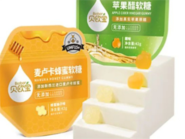 金多多 贝欧宝上新品:麦卢卡蜂蜜软糖和苹果醋软糖,三“0”添加,健康加持