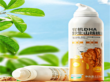 秋田满满 上新品:有机DHA野生核桃油,采用BOV包装,好按压易控量