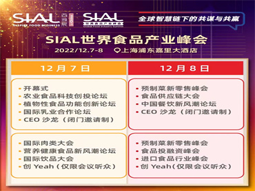 【SIAL世界食品产业峰会】12月7日-8日如期举办!